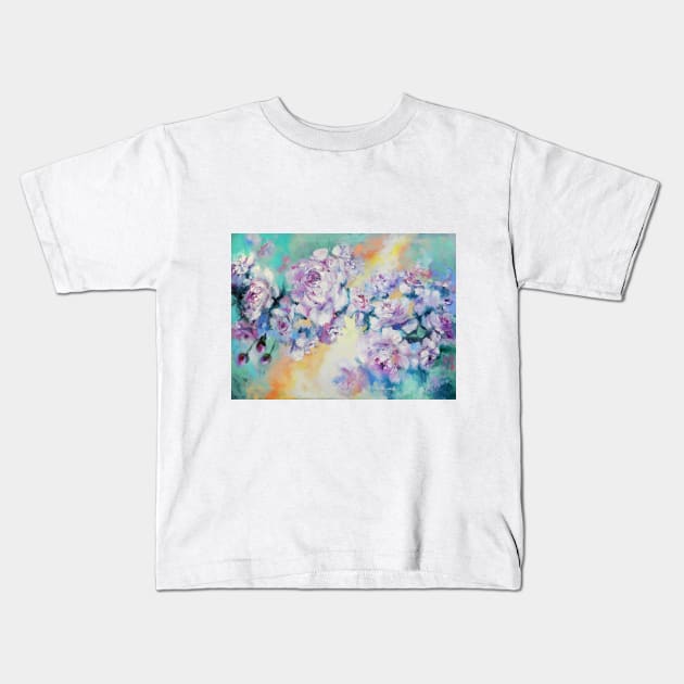 Peonies. Flowers Kids T-Shirt by Vita Schagen